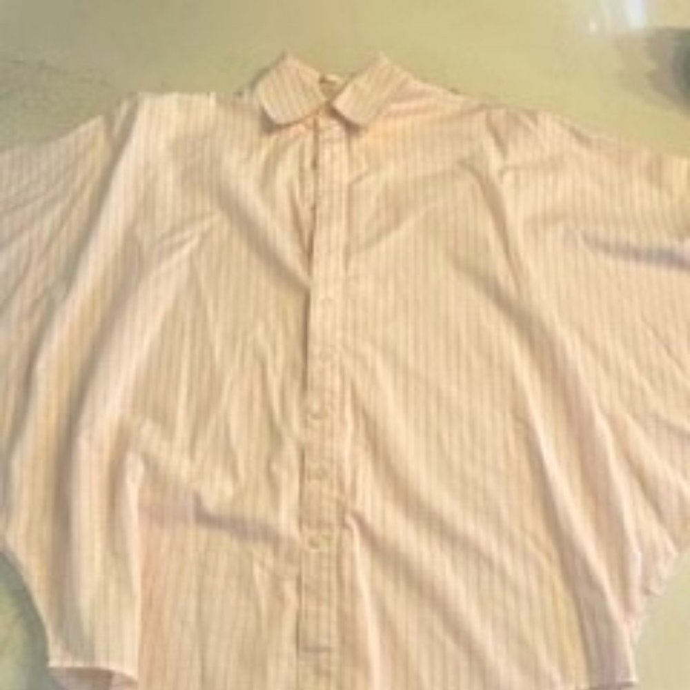 XS Tart Bat Wing Shirt in Pink and White stripes